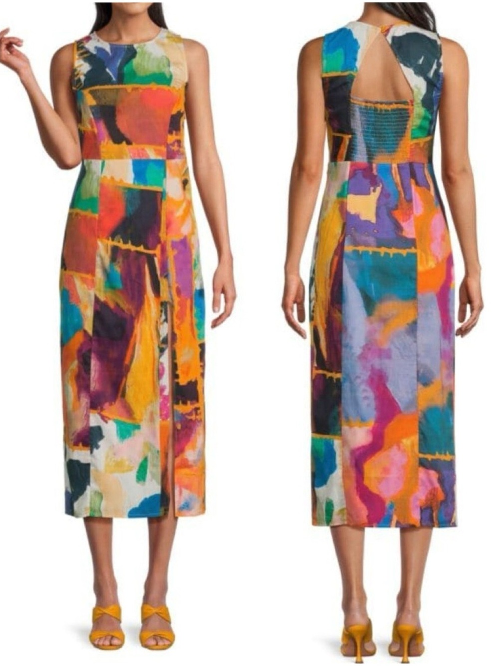 NWT - WALTER BAKER AVIVA Abstract Colorful Dress Woman’s Sz 6 100% Cotton